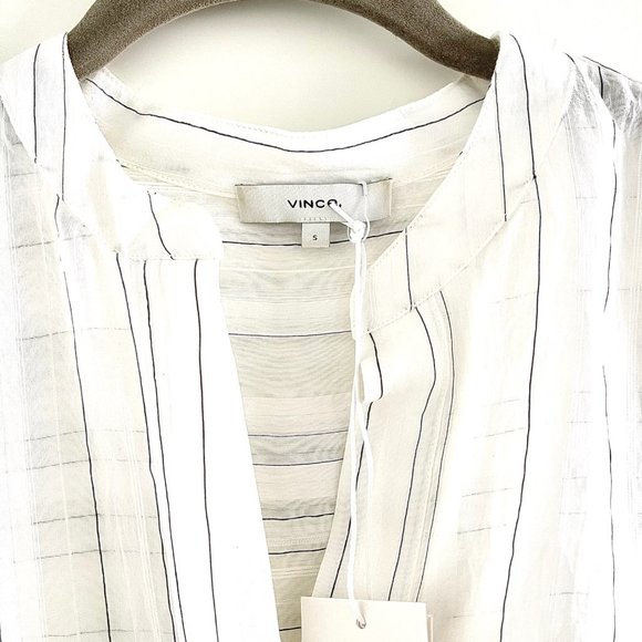 Vince Drape Striped Pullover Blouse Size S - Picture 4 of 11